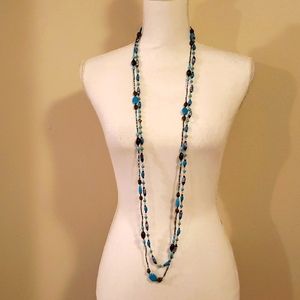 Blue and brown necklace